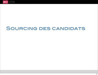 Sourcing des candidats
12
 