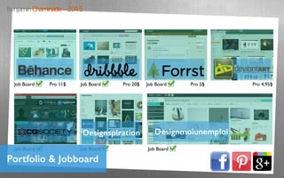 Pro 11$ Pro 20$ Pro 5$Job Board Pro 4,95$Job Board Job Board
Job Board
Designspiration
Job Board
Designmoiunemploi
Job Board
Portfolio & Jobboard
Benjamin Chaminade – 2015
 
