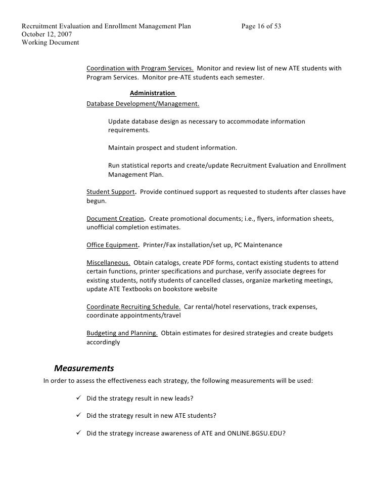 system enrollment documentation management Enrollment Management Plan