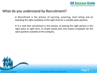 Recruitment and Selection | PPT