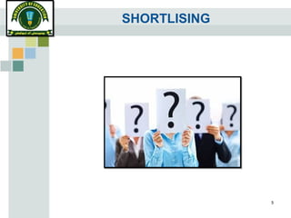 SHORTLISING
5
 