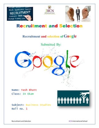 Google&rsquo;s Recruitment and Selection Process | PDF