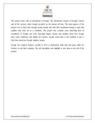 Google&rsquo;s Recruitment and Selection Process | PDF