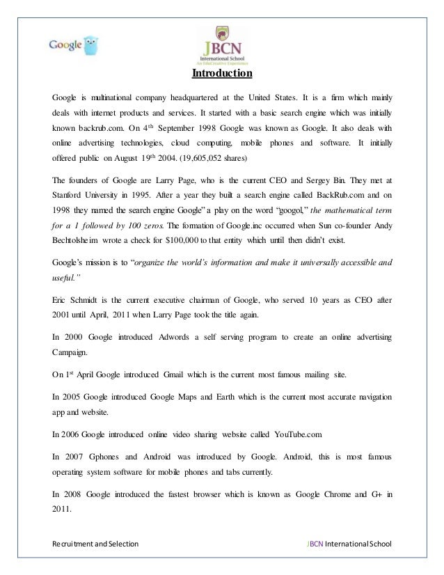 google employee resumes