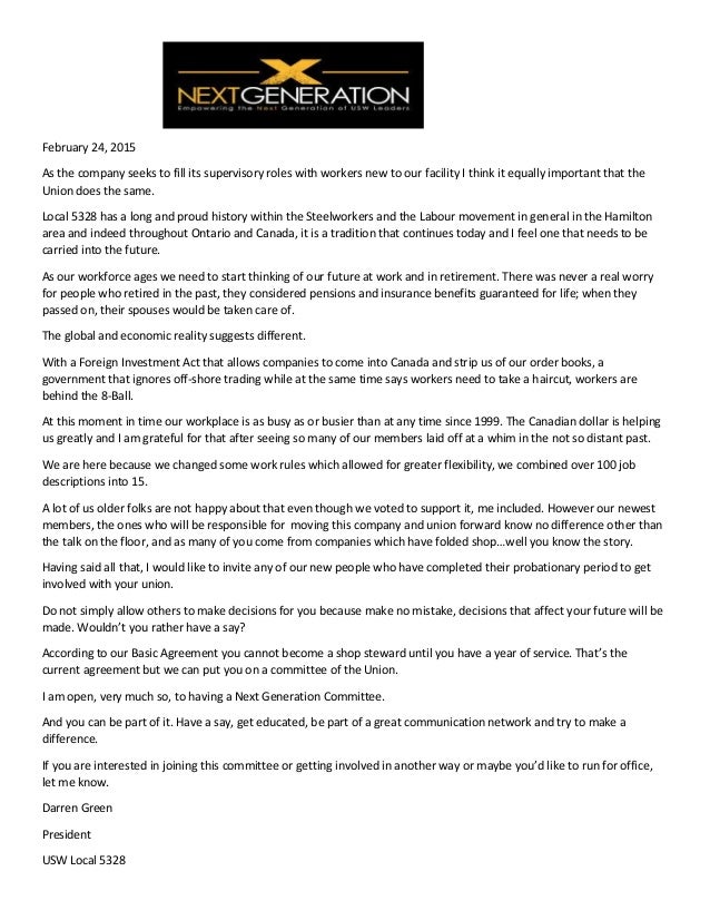 Recruitment letter to potential employee picture