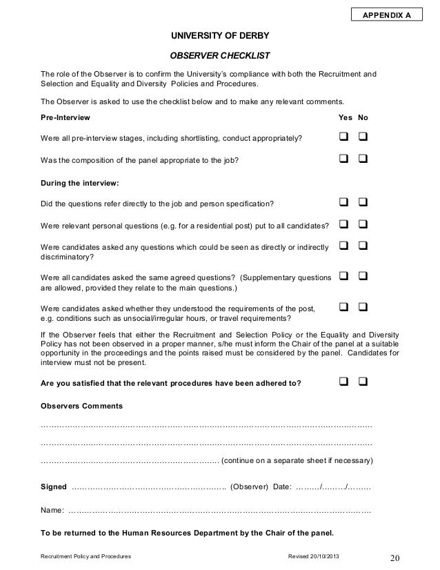 recruiting checklist template