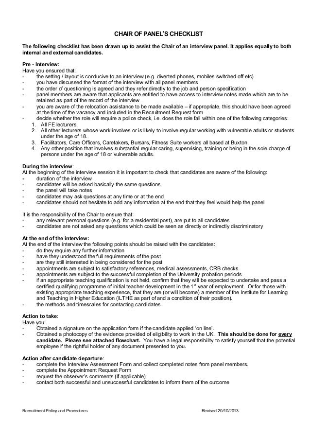 Recruitment Policy Procedures