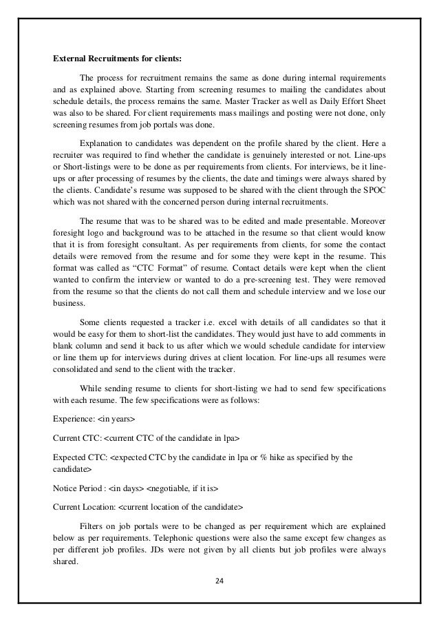 recruitment prjt report mansi