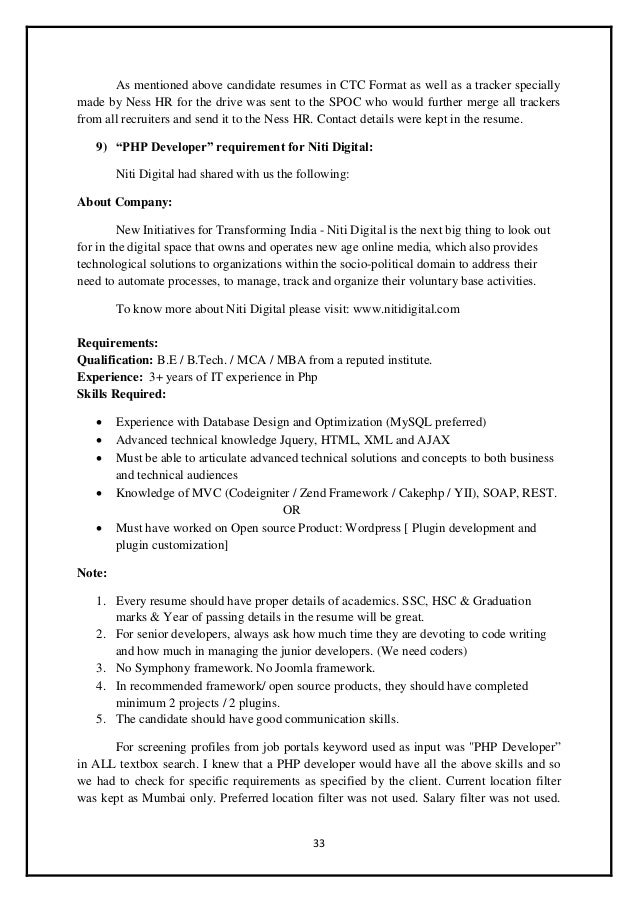 recruitment resumes