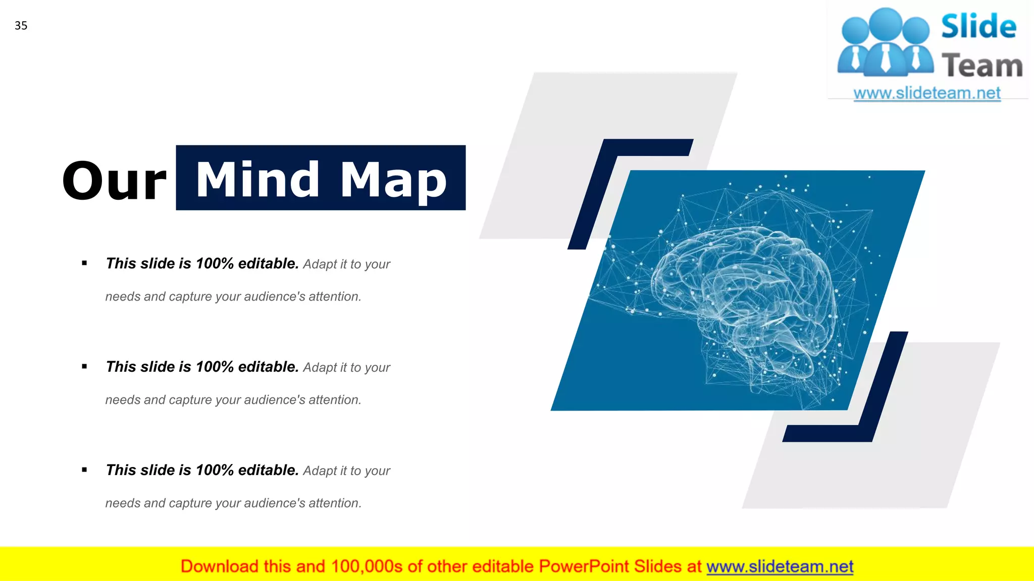 35
Mind MapOur
▪ This slide is 100% editable. Adapt it to your
needs and capture your audience's attention.
▪ This slide is 100% editable. Adapt it to your
needs and capture your audience's attention.
▪ This slide is 100% editable. Adapt it to your
needs and capture your audience's attention.
 
