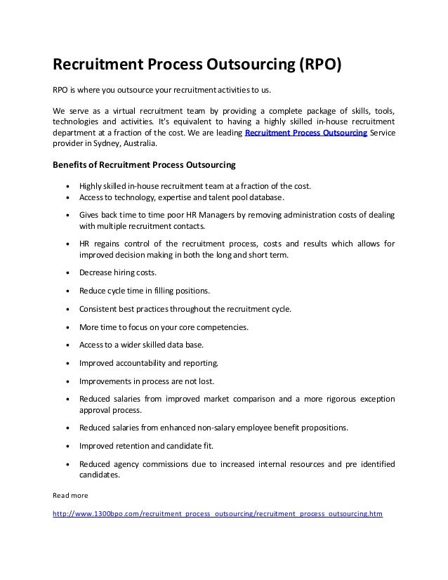 Recruitment process outsourcing