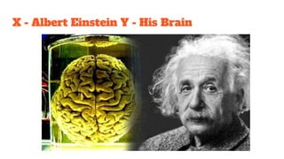 X - Albert Einstein Y - His Brain
 