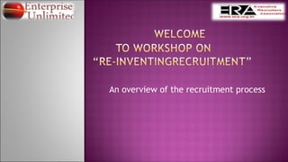 An overview of the recruitment process

 