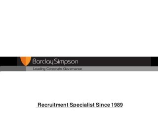 Leading Corporate Governance




  Recruitment Specialist Since 1989
 