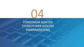 04FÖRDOMAR KONTRA
STEREOTYPER KONTRA
DISKRIMINERING
 