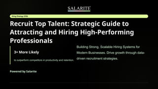 Recruit Top Talent Strategic Guide to Attracting and Hiring High ...
