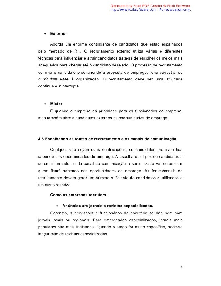 Monografia recrutamento e selecao pdf