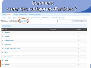 Comment créer des catégories d'articles ?   