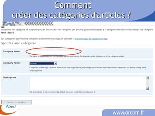 Comment créer des catégories d'articles ?   