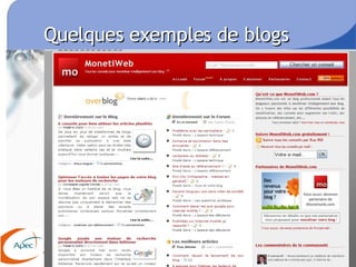 Quelques exemples de blogs 
