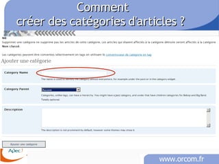 Comment créer des catégories d'articles ?   