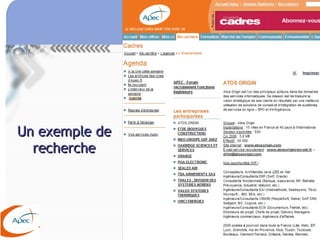 Un exemple de recherche 