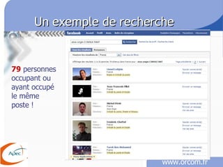Un exemple de recherche 79  personnes occupant ou ayant occupé le même poste ! 