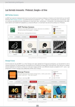 9
Les bonnes pratiques
Les formats innovants : Pinterest, Google+ et Vine
BNP Paribas Careers
La BNP est vraiment impliqué...