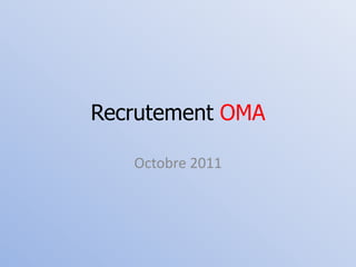 Recrutement OMA Octobre 2011 