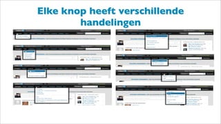 Elke knop heeft verschillende
handelingen
 