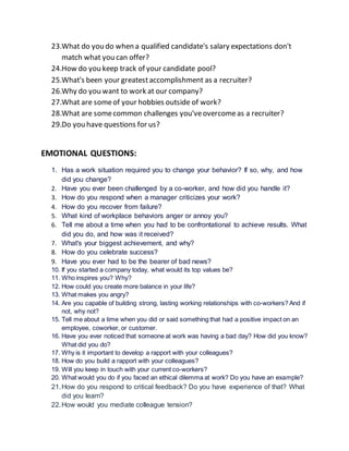 recruitment interview questions | PDF