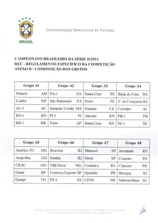 Série D 2011 - Regulamento da competição
