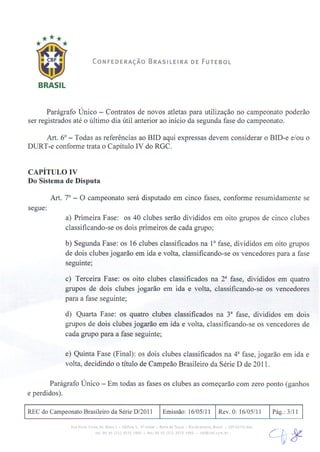 Série D 2011 - Regulamento da competição
