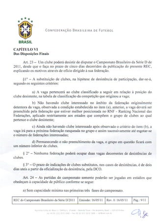 Série D 2011 - Regulamento da competição