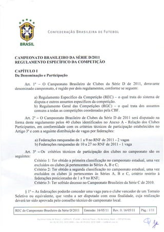 Série D 2011 - Regulamento da competição