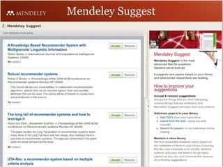 Mendeley Suggest: Engineering a Personalised Article Recommender System