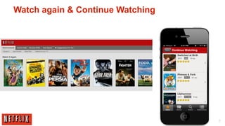 Watch again & Continue Watching




                                  7
 