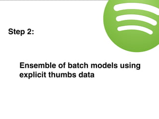 Step 2:
Ensemble of batch models using
explicit thumbs data
 