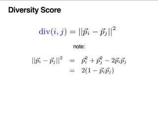 Diversity Score
note:
 