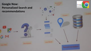Google Now:
Personalized Search and
recommendations
 
