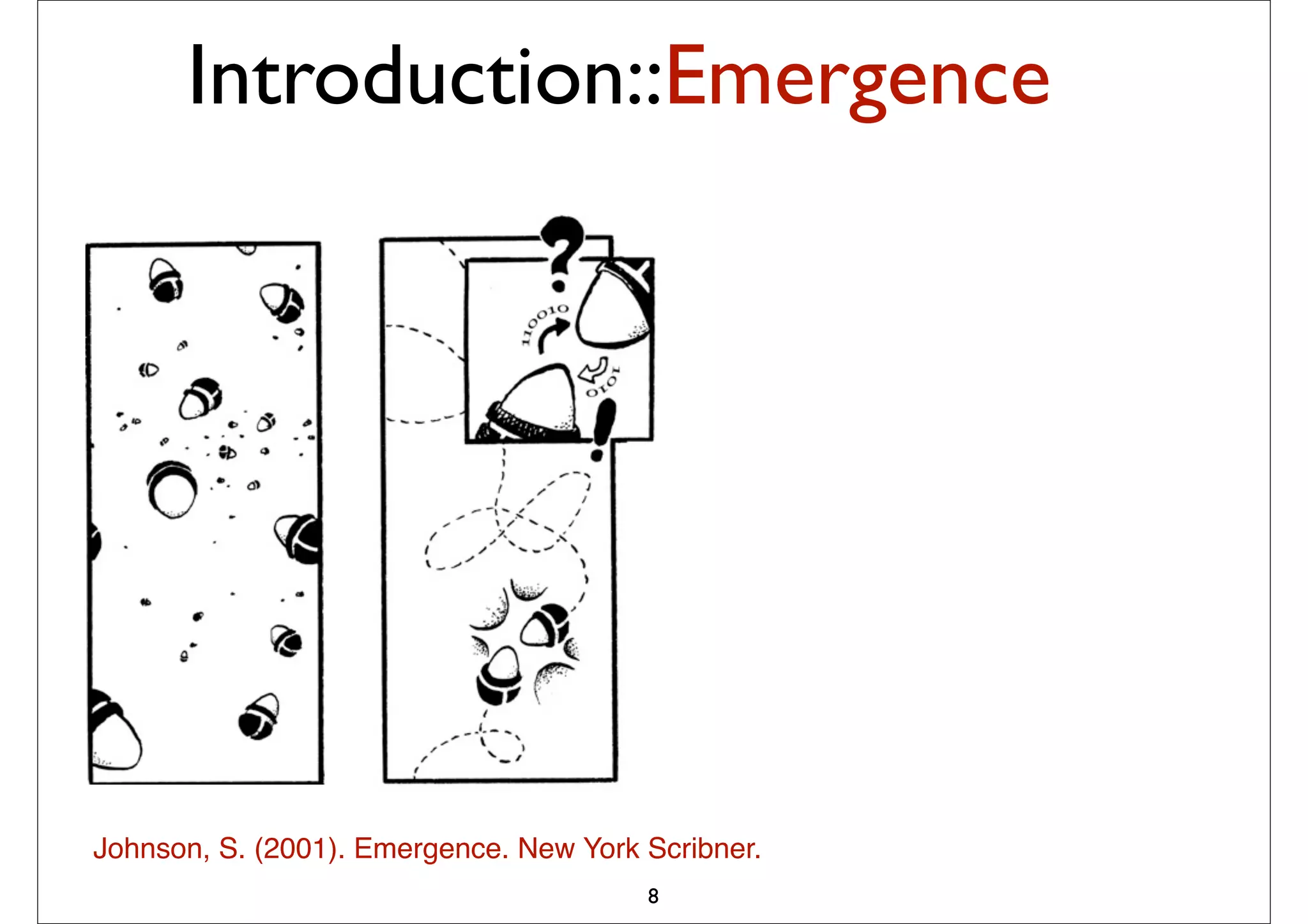Introduction::Emergence




Johnson, S. (2001). Emergence. New York Scribner.
                                        8
 