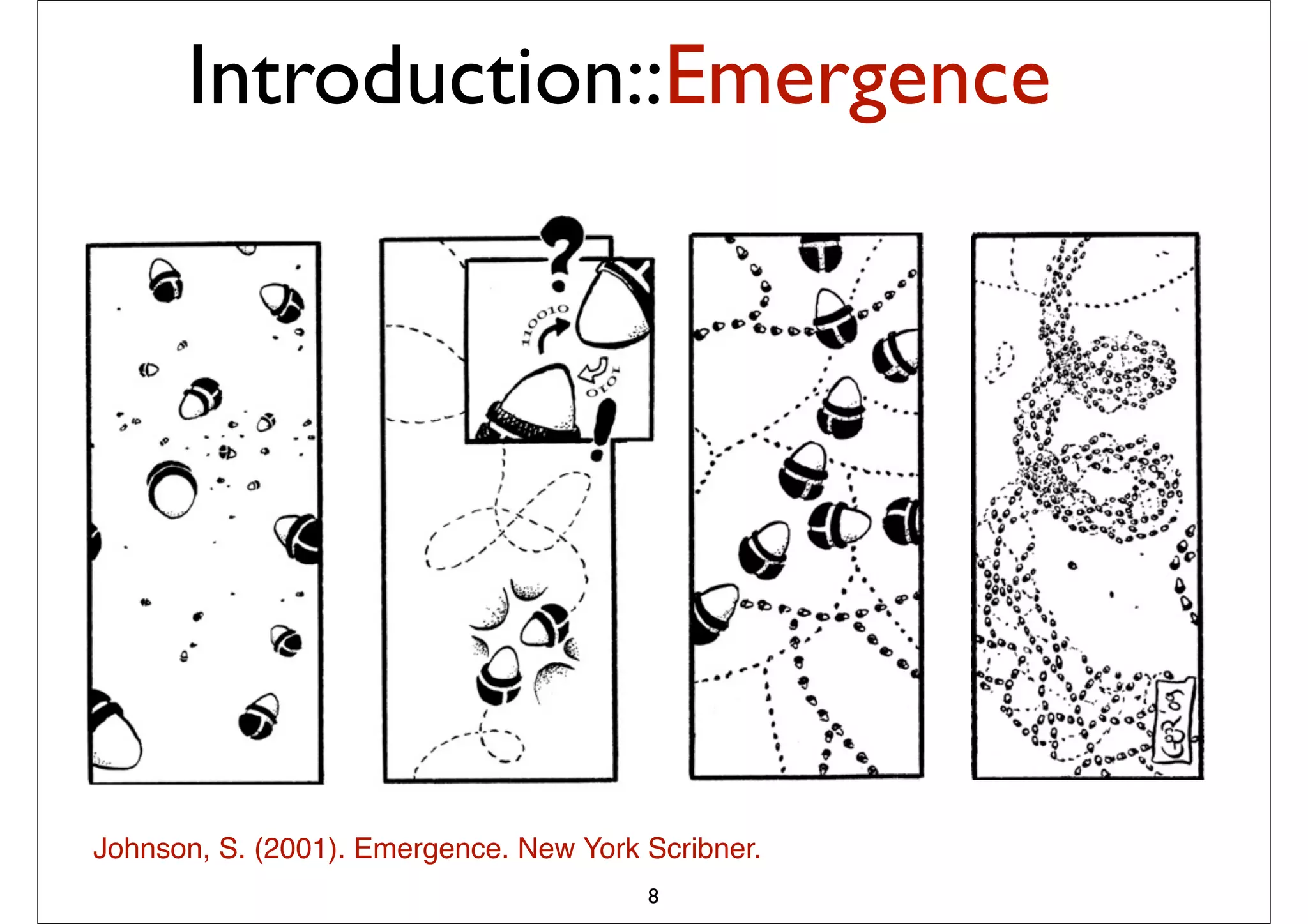Introduction::Emergence




Johnson, S. (2001). Emergence. New York Scribner.
                                        8
 