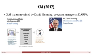 XAI (2017)
• XAI is a term coined by David Gunning, program manager at DARPA
10/10/19 D.Parra ~ LARS 2019 65
 
