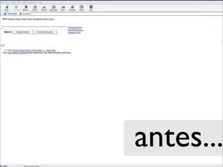 WEB SITES
WEB APPLICATIONS
 WEB SERVICES
                   3.0            SEMANTIC WEB




                   USERS
                           antes...
                             VI Encontro do PUG-PE
                              VI Encontro do PUG-PE
 
