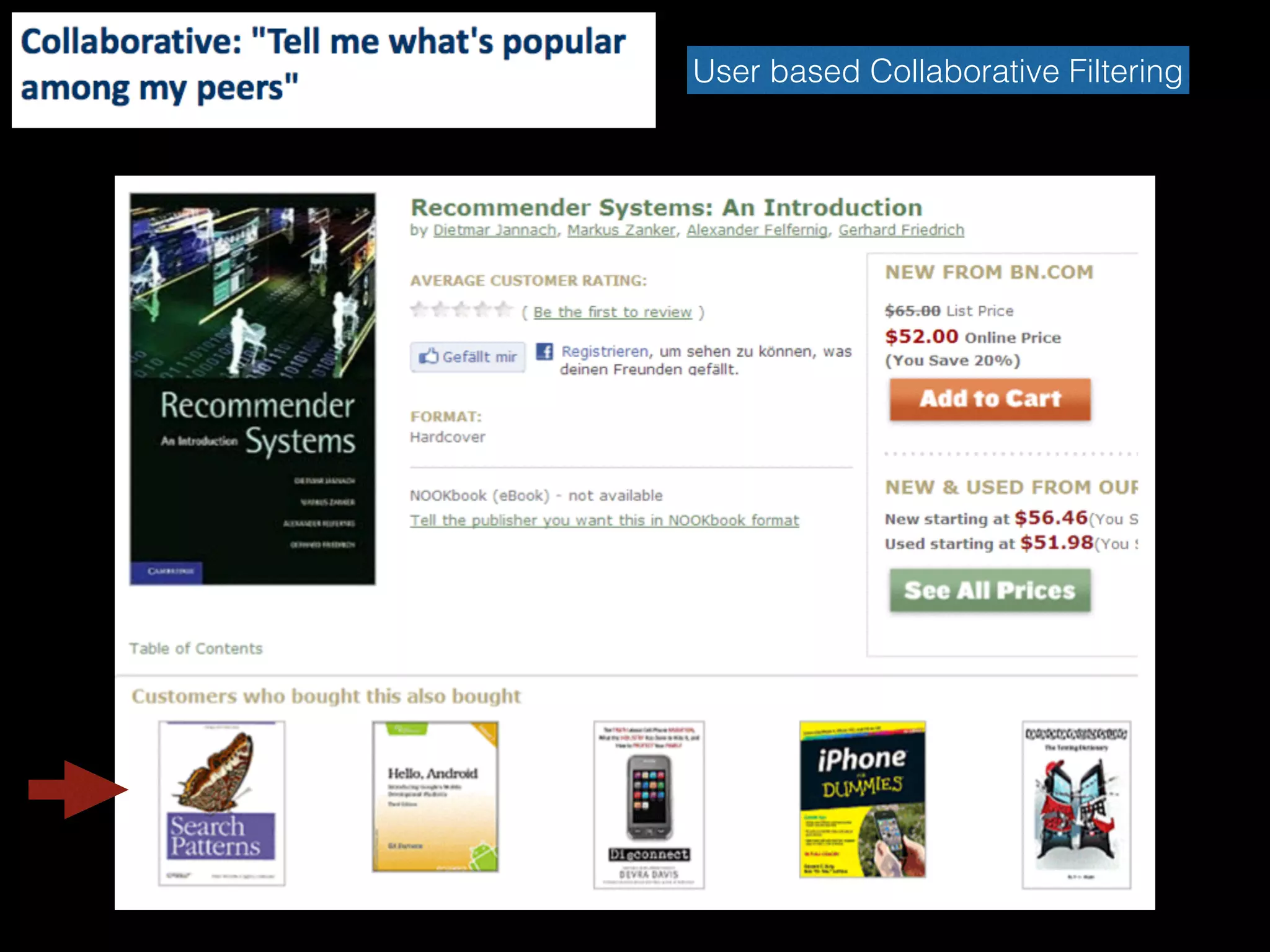 User based Collaborative Filtering
 