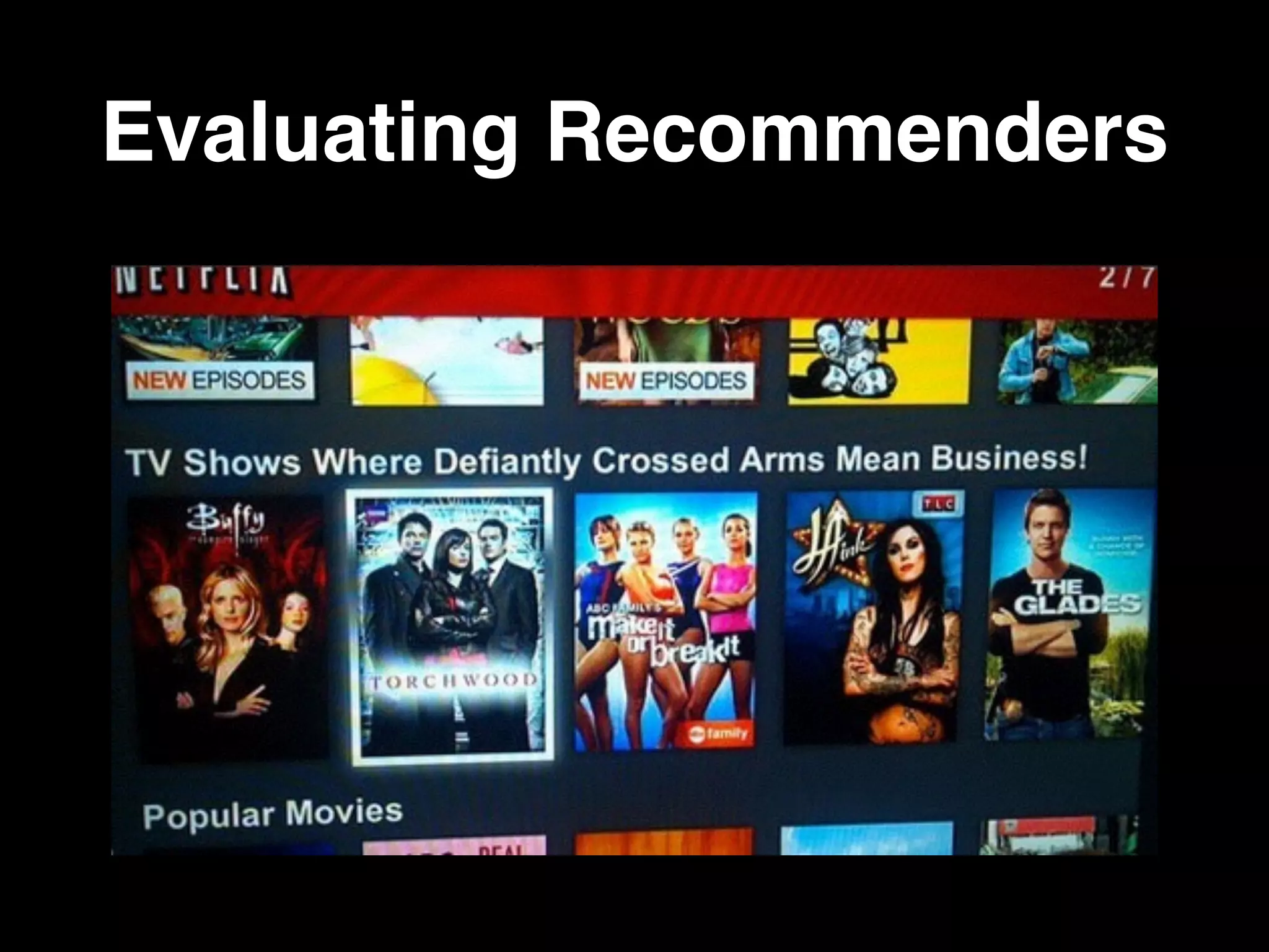 Evaluating Recommenders
rmse(S) =
s
|S| 1
X
(i,u)2S
(ˆrui rui)2
 