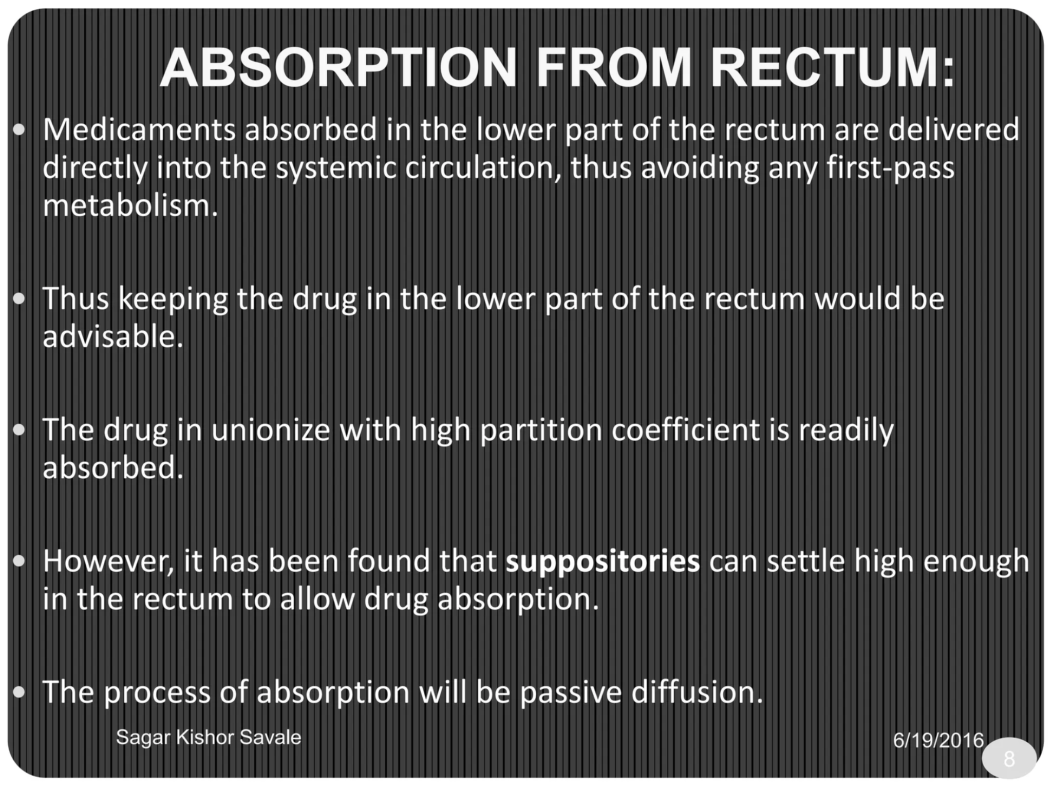 Rectal drug delivery system [RDDS] | PPTX