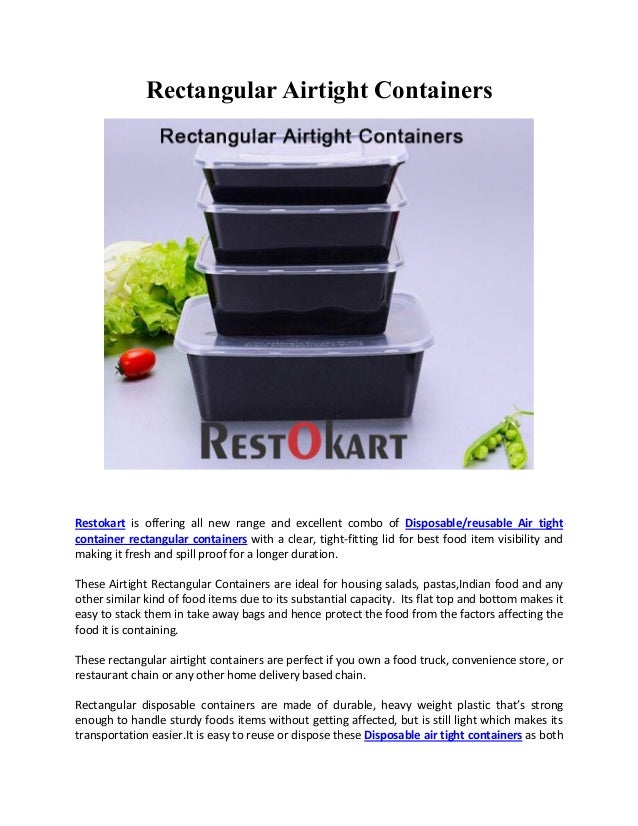 Rectangular airtight containers