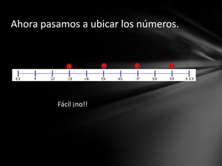 Ahora pasamos a ubicar los números.
Fácil ¡no!!