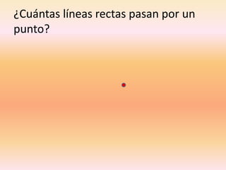 ¿Cuántas líneas rectas pasan por un
punto?
 